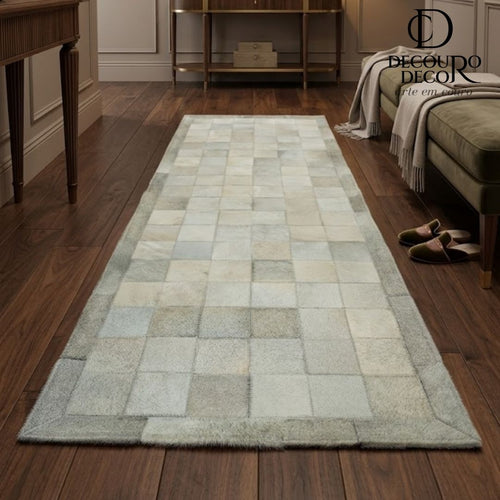 Passadeira de Couro de Boi Cinza Claro – P016