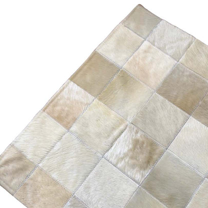 Passadeira de Couro Natural Quadriculada Clara 1,25 m x 55 cm - P002