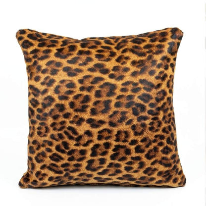 Almofada de Couro Legítimo Animal Print Onça — vista frontal em couro de boi legítimo