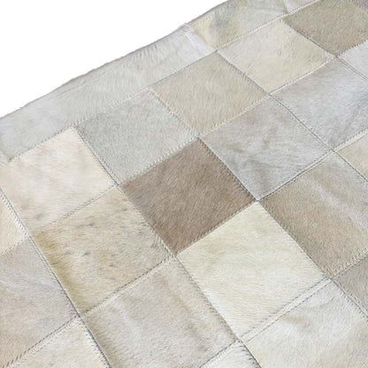 Passadeira de Couro Natural Quadriculada Bege Claro 1,50 m x 52 cm - P005
