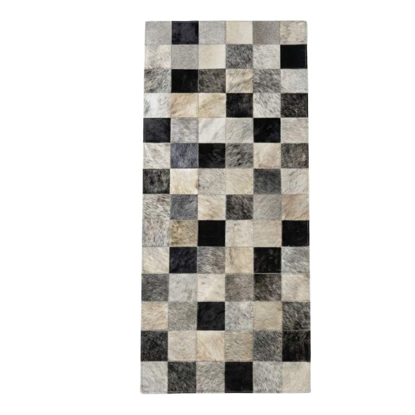 Passadeira Couro Natural tons de Cinza, Preto e Champag — couro de boi natural cor preto