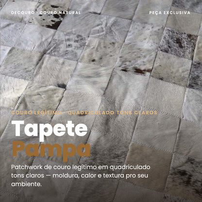 DECOURO · Tapete Pampa de Couro Quadriculado Tons Claros - Módulo 10x10 cm — Hero