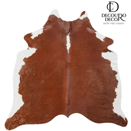 Tapete Bovino Natural Vermelho e Branco I VB759 I 2,23x2,03m