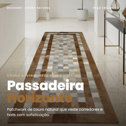 DECOURO · Passadeira Horizonte de Couro Natural - Bege Claro e Bege escuro — Hero