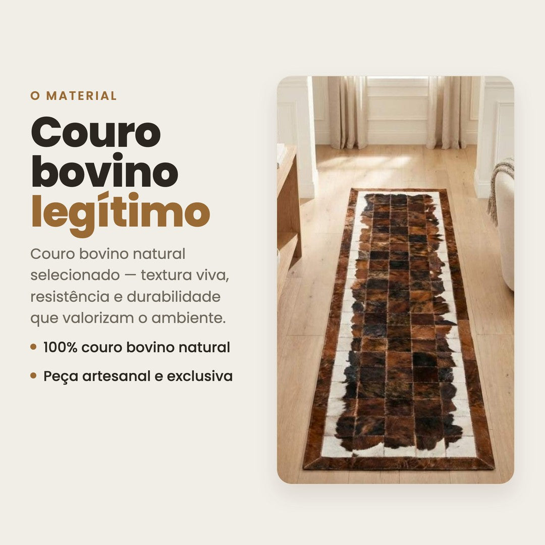 DECOURO · Passadeira Couro Natural BENCOFF - Módulo 10x10cm — Material