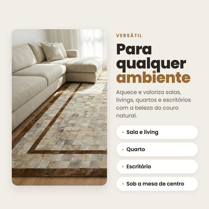 DECOURO · Tapete Horizonte - Couro Natural - Módulo 10x10cm — Versatilidade