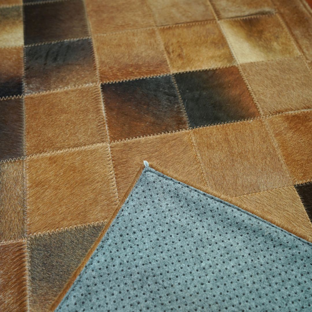 Passadeira de couro bovino natural para corredor - DECOURO