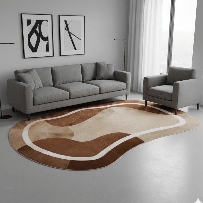 Tapete de Couro Orgânico Ondas Terracota e Creme