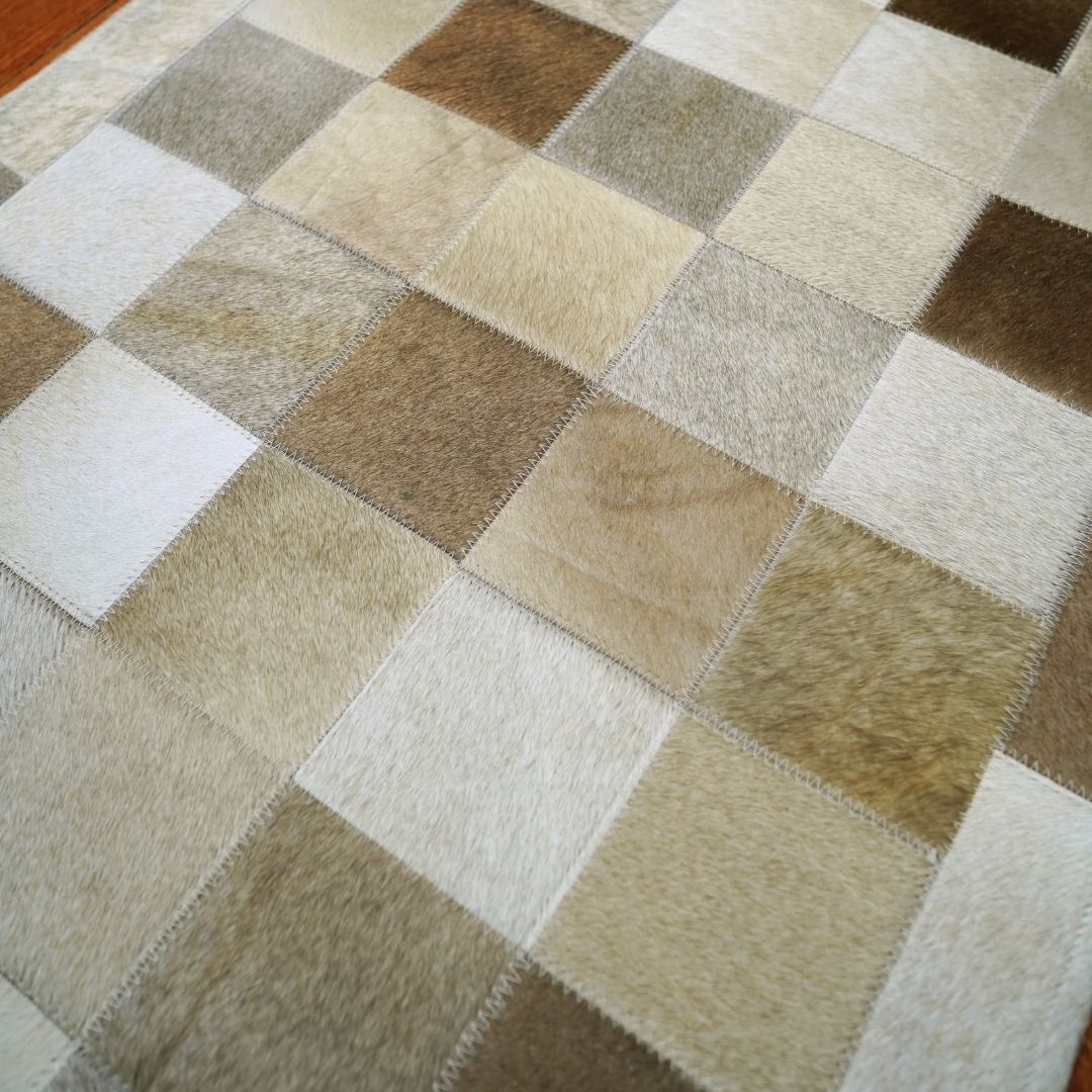 Passadeira de couro bovino natural para corredor - DECOURO