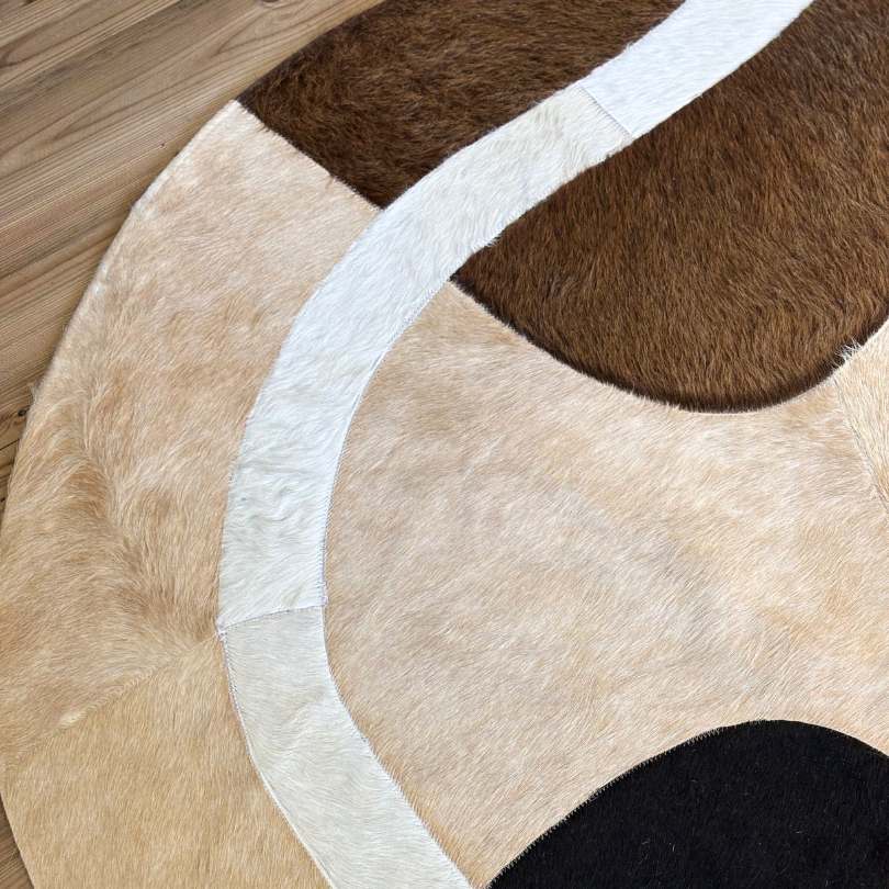 Tapete de Couro Orgânico Ondas Preto, Bege e Marrom