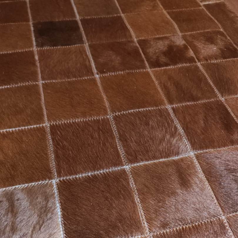 Passadeira Couro Legítimo Marrom - Módulo 10x10cm — couro de boi natural cor marrom