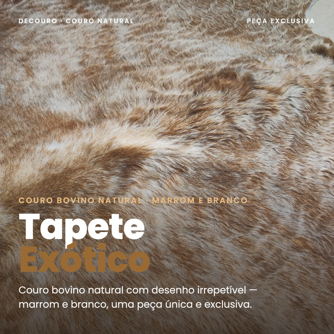 DECOURO · Tapete Bovino Exótico Marrom e Branco EXC820 | 2,28x1,80m — Hero