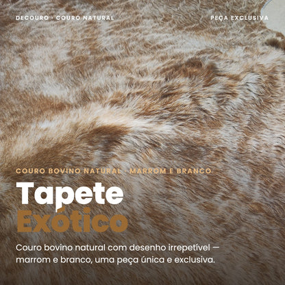DECOURO · Tapete Bovino Exótico Marrom e Branco EXC820 | 2,28x1,80m — Hero