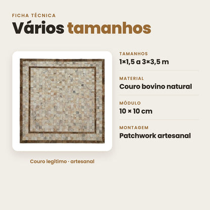 DECOURO · Tapete Horizonte - Couro Natural - Módulo 10x10cm — Características
