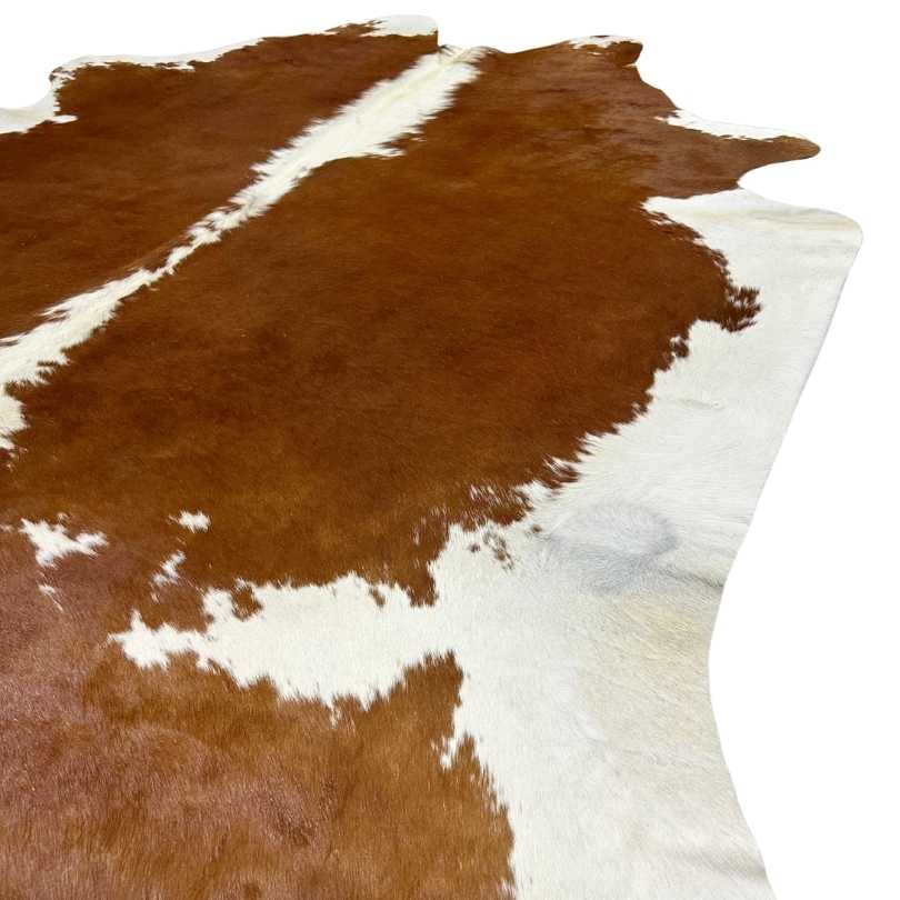 Tapete Bovino Natural Vermelho e Branco I VB397 I 2,11 x 2,00m