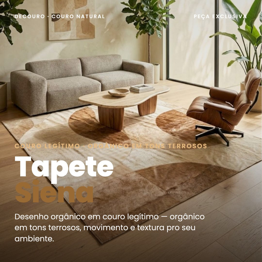 DECOURO · Tapete Orgânico Siena em Couro Legítimo — Hero