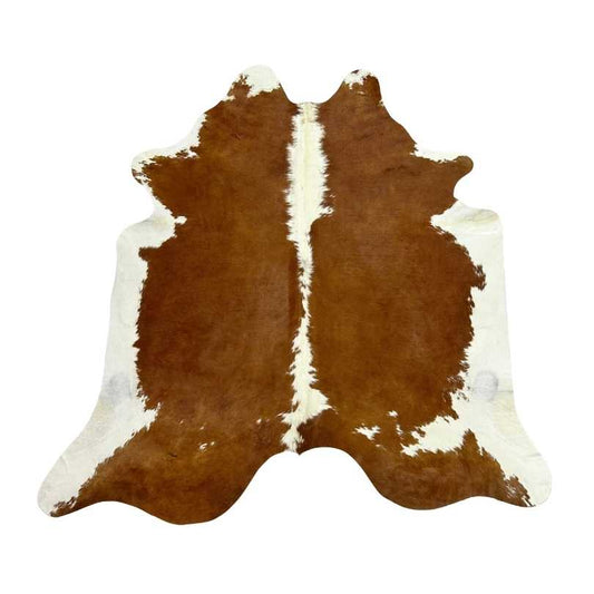 Tapete Bovino Natural Vermelho e Branco I VB397 I 2,11 x 2,00m