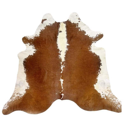 Tapete Bovino Natural Vermelho e Branco I VB358 I  2,27 x 2,35 m