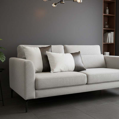 Conjunto com 02 Almofadas DUE em Couro Grafite e Branco