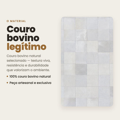 DECOURO · Tapete Pure – Couro Legítimo - Módulo 20x20 cm — Material