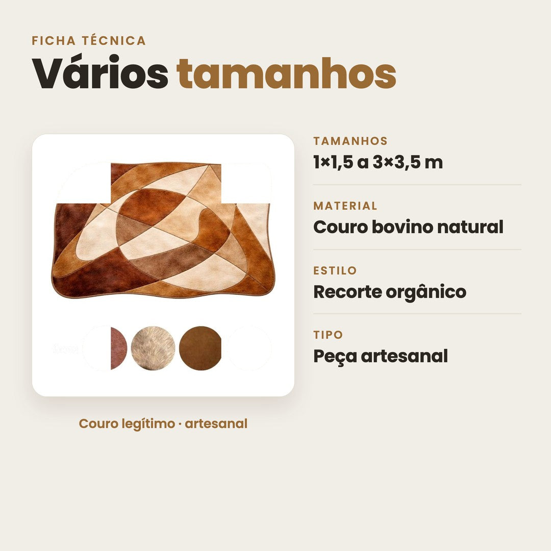 DECOURO · Tapete Terra Orgânico - Couro Legítimo — Características