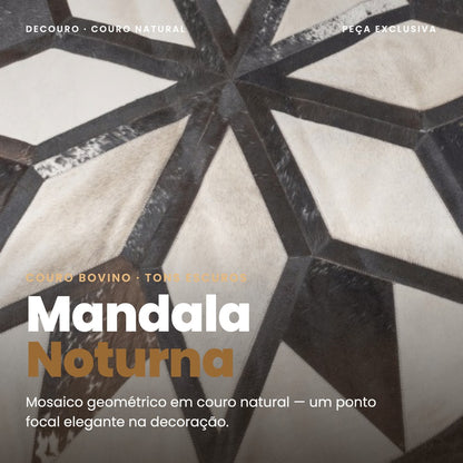 DECOURO · Tapete Mandala Noturna em Couro Legítimo — Hero