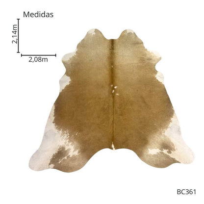 Tapete Bovino Natural Bege Claro I BC361 I 2,14 x 2,08 m