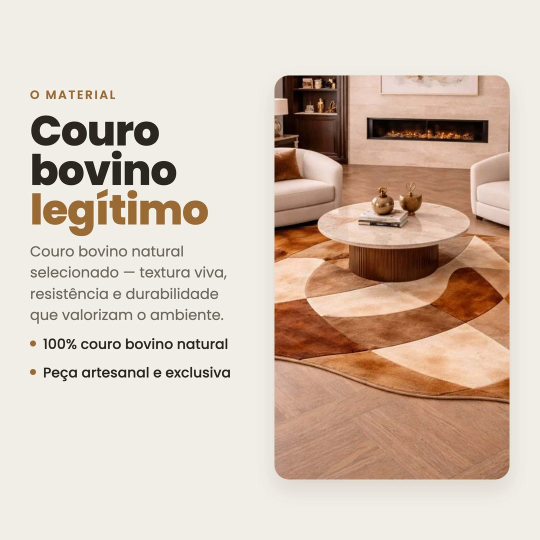 DECOURO · Tapete Terra Orgânico - Couro Legítimo — Material