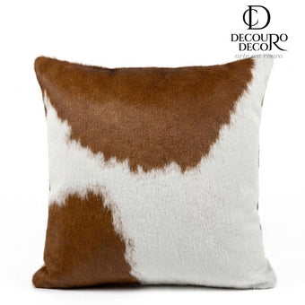 Almofada de Couro Legítimo - Vermelho e Branco