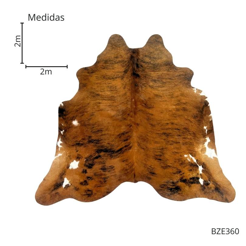 Tapete Bovino Natural Brazino Escuro I BZE360 I 2,00 x 2,00 m