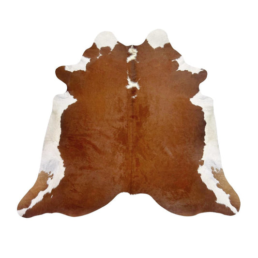 Tapete Bovino Natural Vermelho e Branco I VB371 I   2,14 x 2,19 m