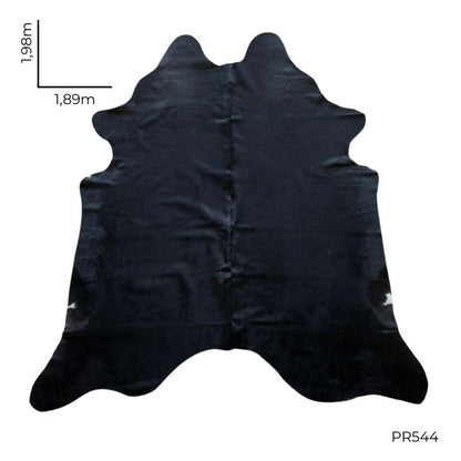 Tapete Formato de Couro Bovino Natural Preto I PR544 I  — detalhe do acabamento artesanal
