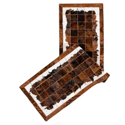 Passadeira Couro Natural BENCOFF - Módulo 10x10cm em ambiente de sala de estar decorada