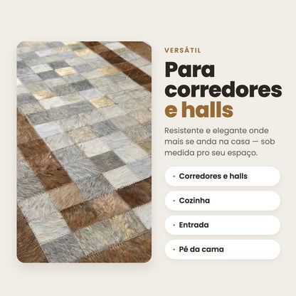 DECOURO · Passadeira Horizonte de Couro Natural - Bege Claro e Bege escuro — Versatilidade