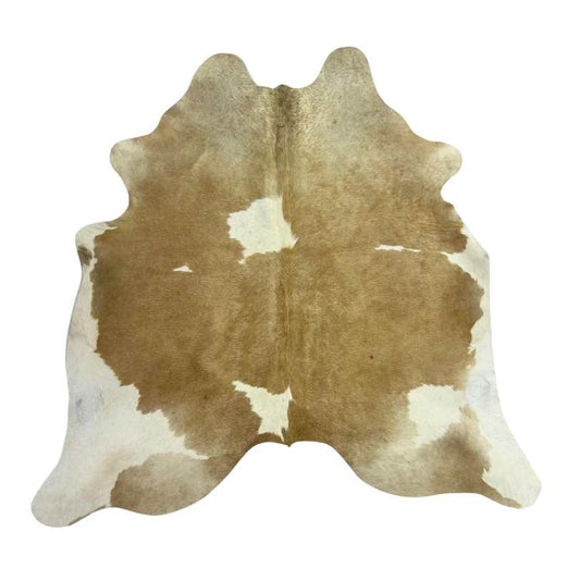 Tapete Bovino Natural Bege e Branco I BB398  I  2,02  x 1,96m