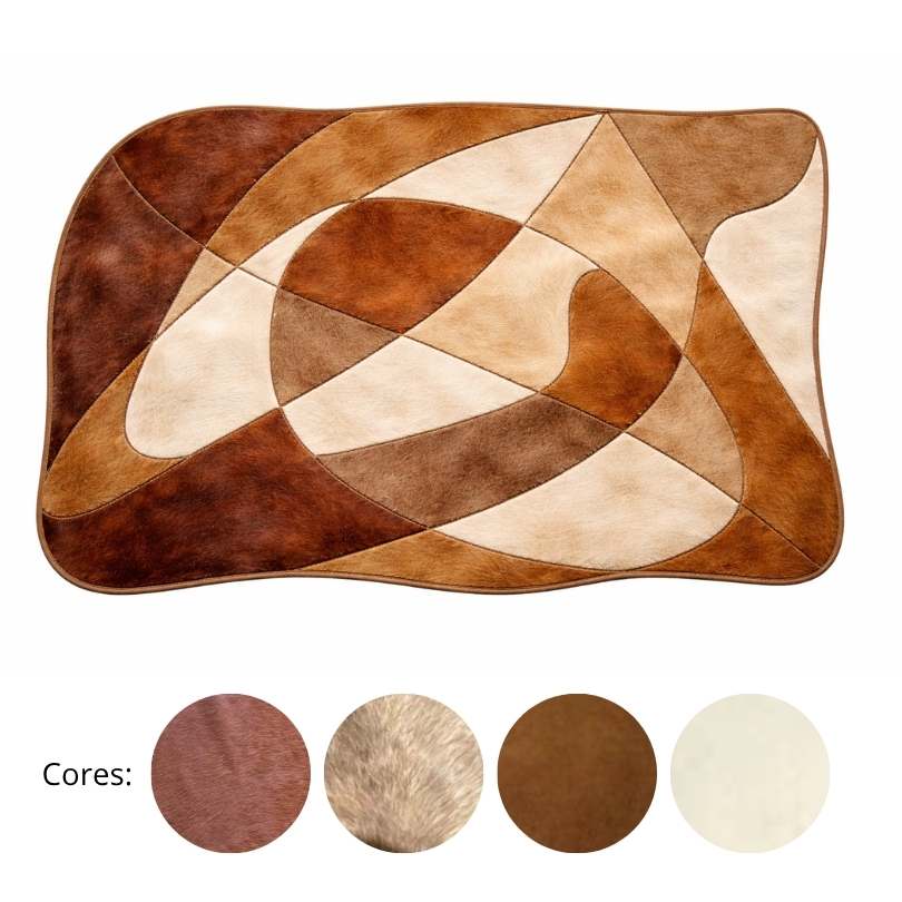 Tapete Terra Flow Orgânico - Couro Legítimo — couro de boi natural cor bege