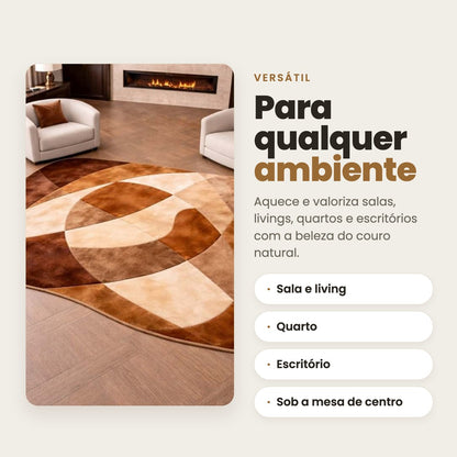 DECOURO · Tapete Terra Orgânico - Couro Legítimo — Versatilidade