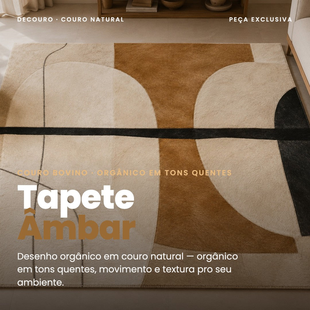 DECOURO · Tapete Âmbar Orgânico - Couro Legítimo — Hero