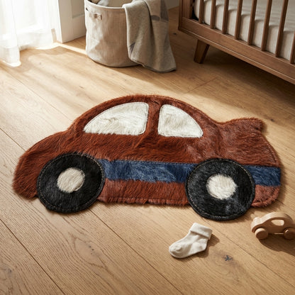 Tapete Infantil Carrinho de Passeio em Couro Bovino 100% Natural – Feito à Mão — foto de ambiente 1:1