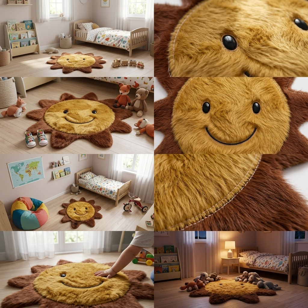 tapete infantil sol — textura do couro bovino natural em close