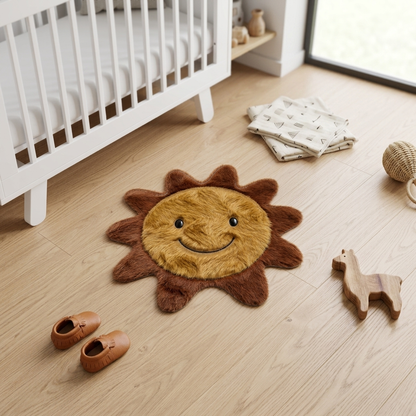 Sol Sorridente em couro legítimo ao lado do berço