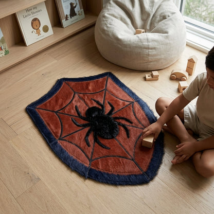 Tapete Infantil Escudo de Herói em Couro Bovino 100% Natural – Feito à Mão — foto de ambiente 1:1