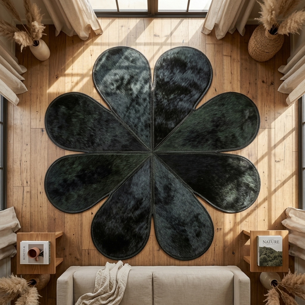 Tapete de Couro Legítimo Trevo de 4 Flores Verde – Peça Artesanal Premium — foto real 8
