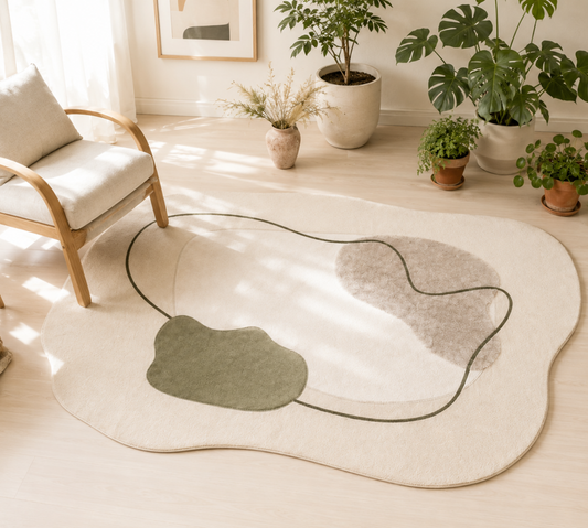 Tapete de Couro Bege com Champagne e Verde – Equilibrium