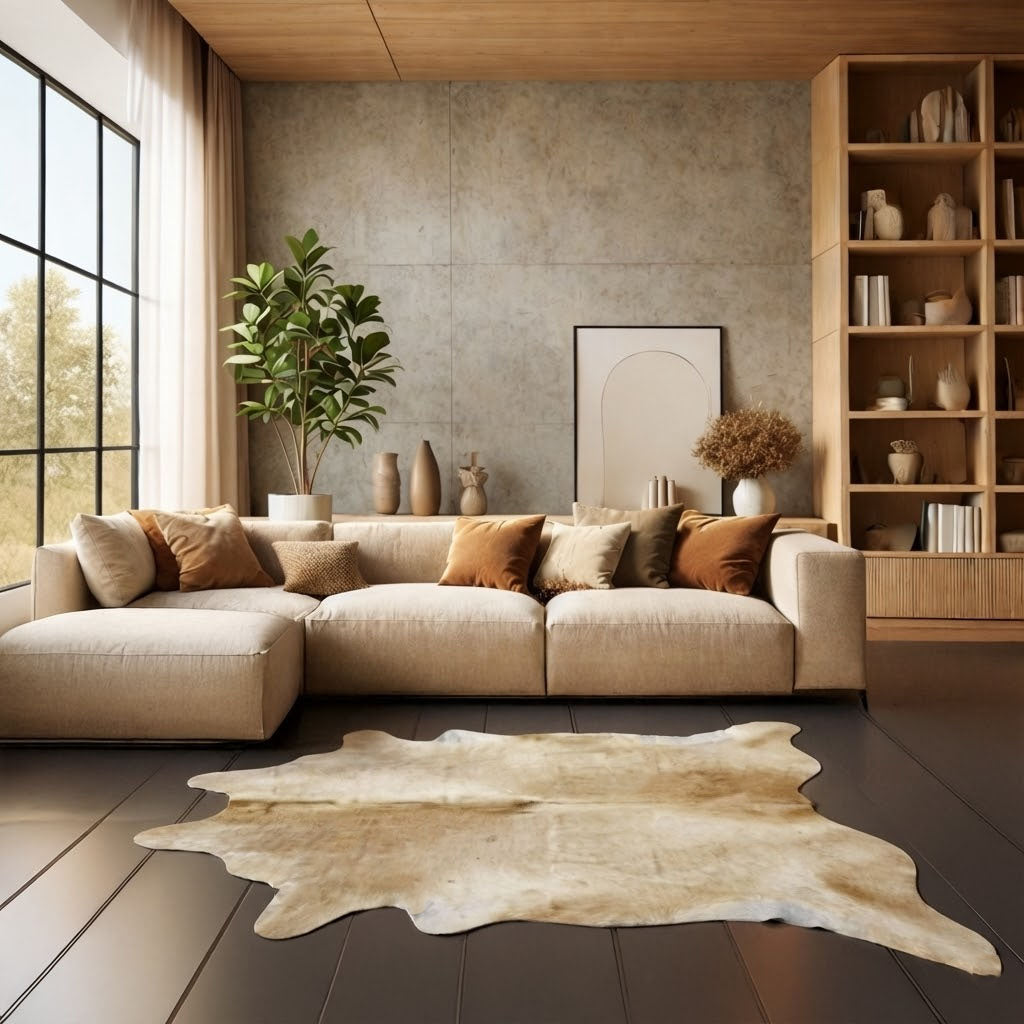 Tapete Bovino Natural Bege Claro I BC051 I 2,15 x 1,92m