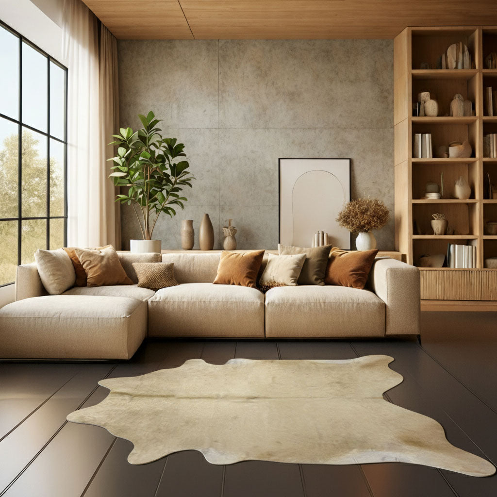 Tapete Bovino Natural Bege Claro I BC050 I  2,24 x 2,04m