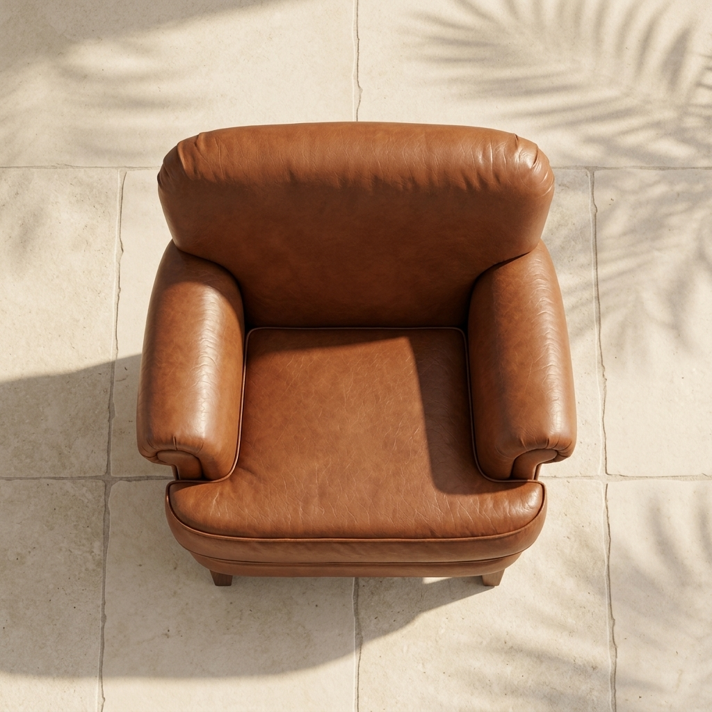 Poltrona Kansas Terracota em Couro Legítimo | DECOURO — foto de ambiente 1:1