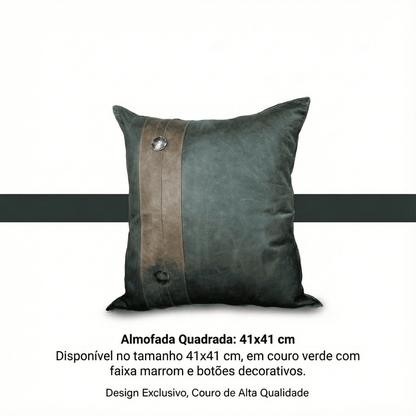 Almofada Gaea em Couro Legítimo Premium – Elegância com Personalidade