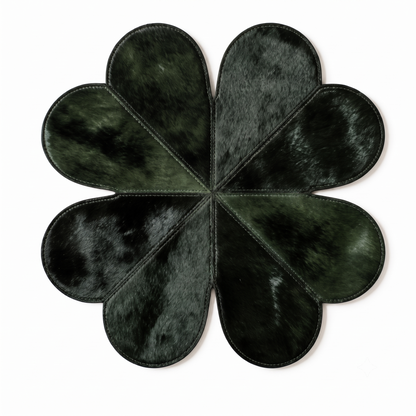 Tapete de Couro Legítimo Trevo de 4 Flores Verde — foto 2