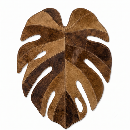 Tapete de Couro Orgânico Folha Monstera Caramelo — foto 2